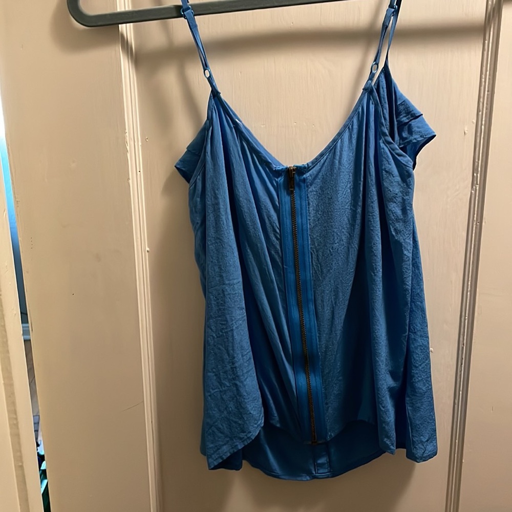 Blue Ruffled Tank Top - Picture 2 of 3